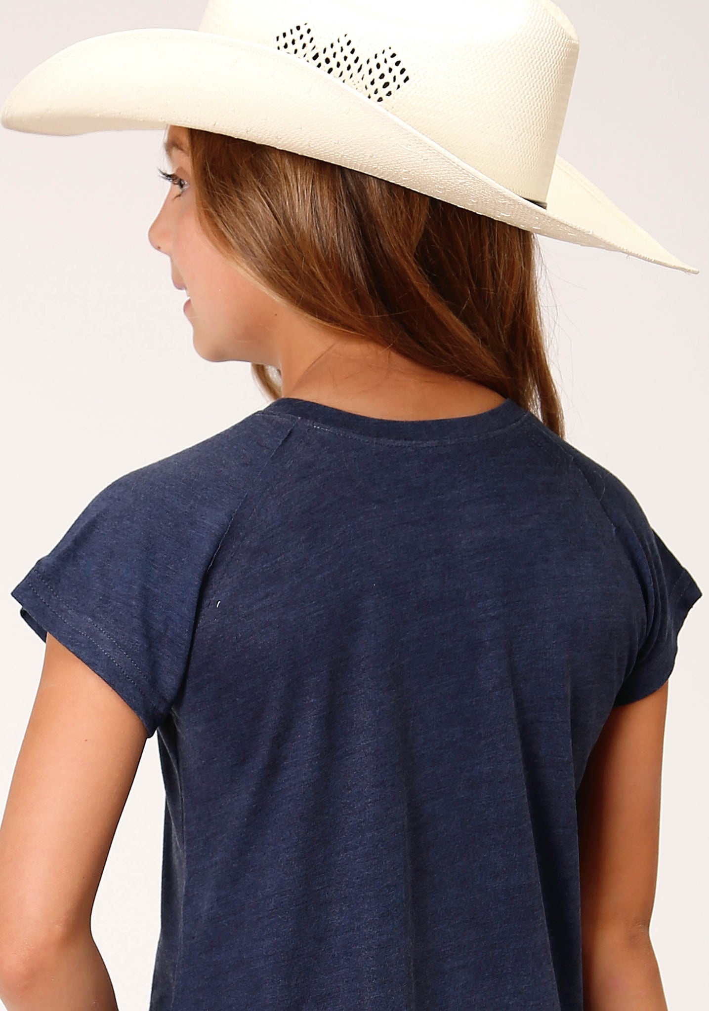 ROPER GIRLS RAGLAN TEE NAVY - FINAL SALE NO RETURN OR EXHANGE