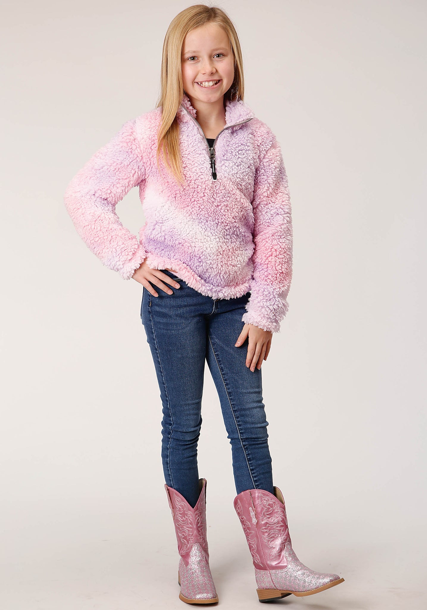 Roper Girls Polar Fleece Tie Dye Pullover - FINAL SALE