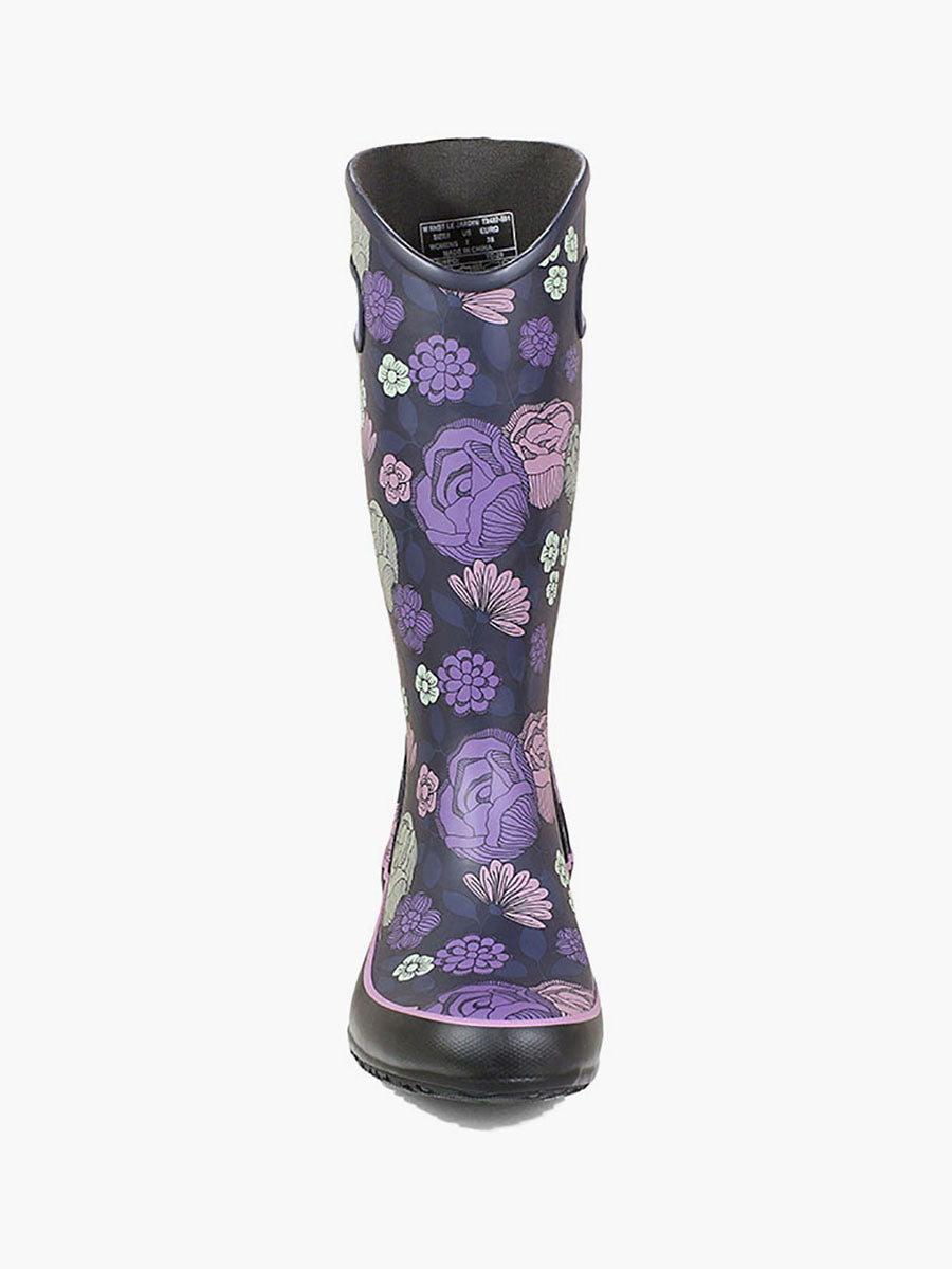 Bogs Womens Rainboot Le Jardin Gumboot (Purple/Multi)