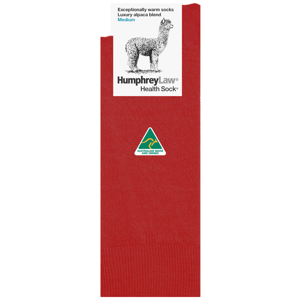 Humphrey Law Baby Alpaca Blend Health Sock_Red