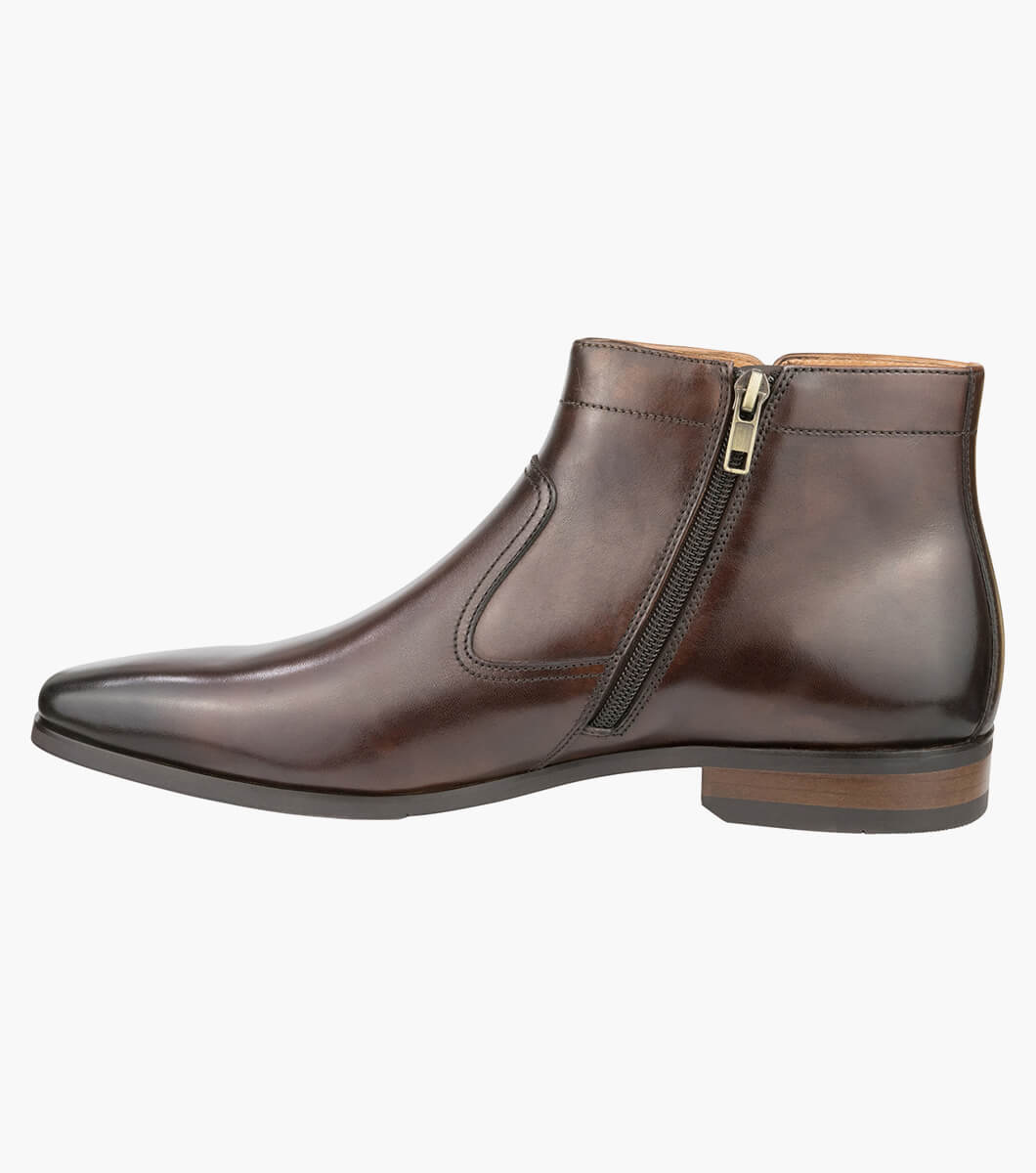 Florsheim Belgrade Plain Toe Zip Boot - Teak