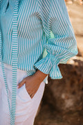 Black Colt Gabby Shirt - Turquoise Stripe