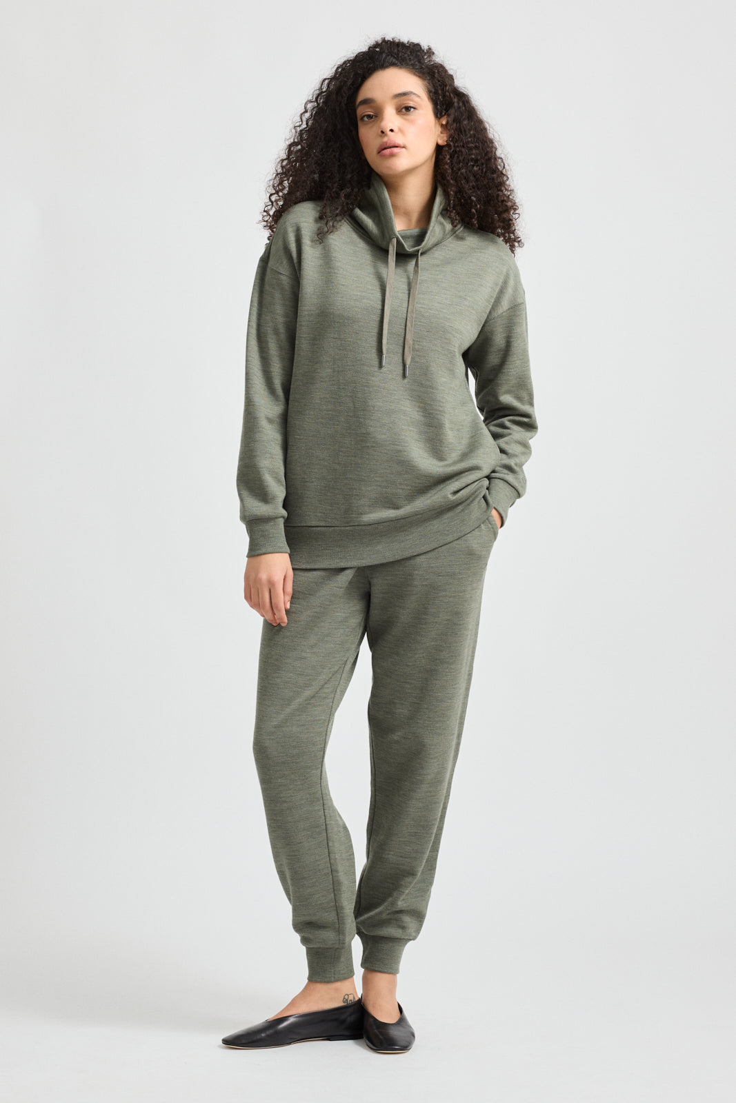 Toorallie Women's Lounge Funnel Neck Jumper - Bay Leaf