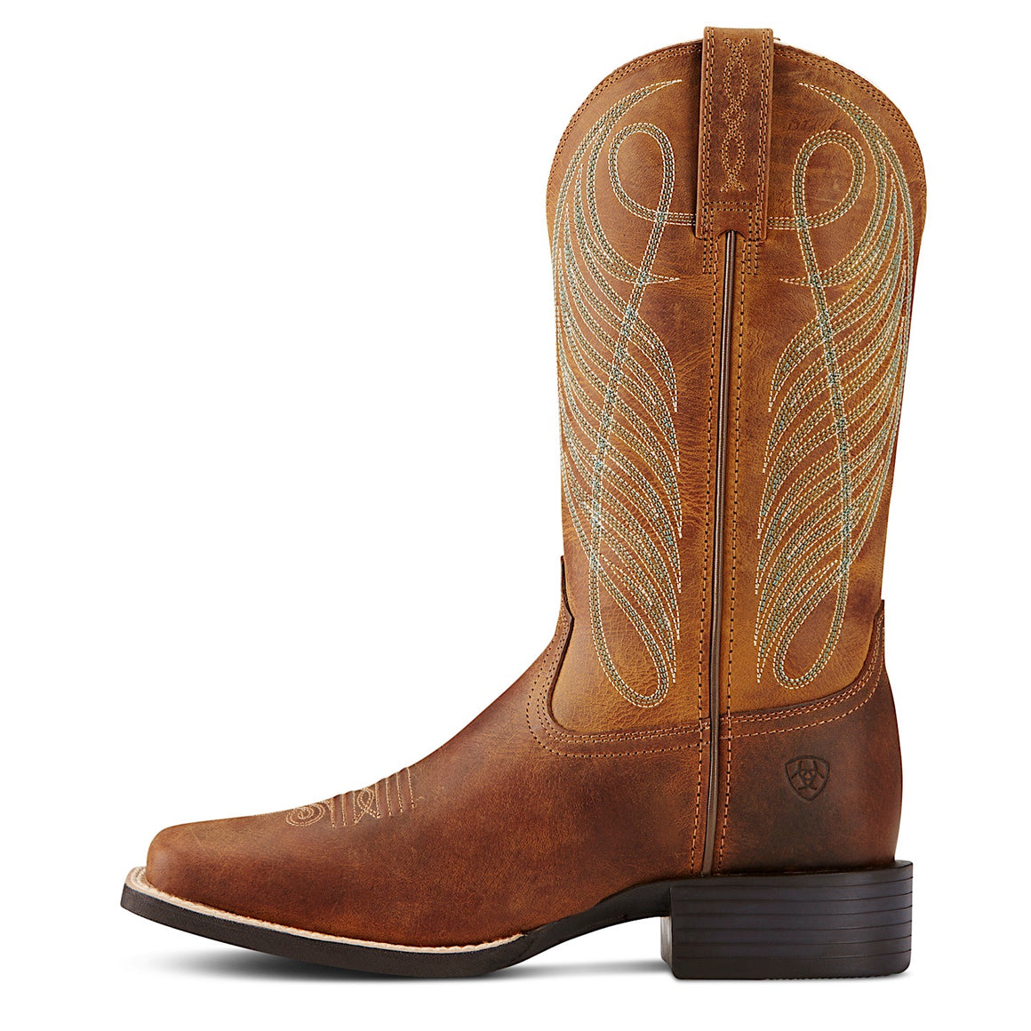 Ariat Womens Round Up Wide Square Toe Powder Brown