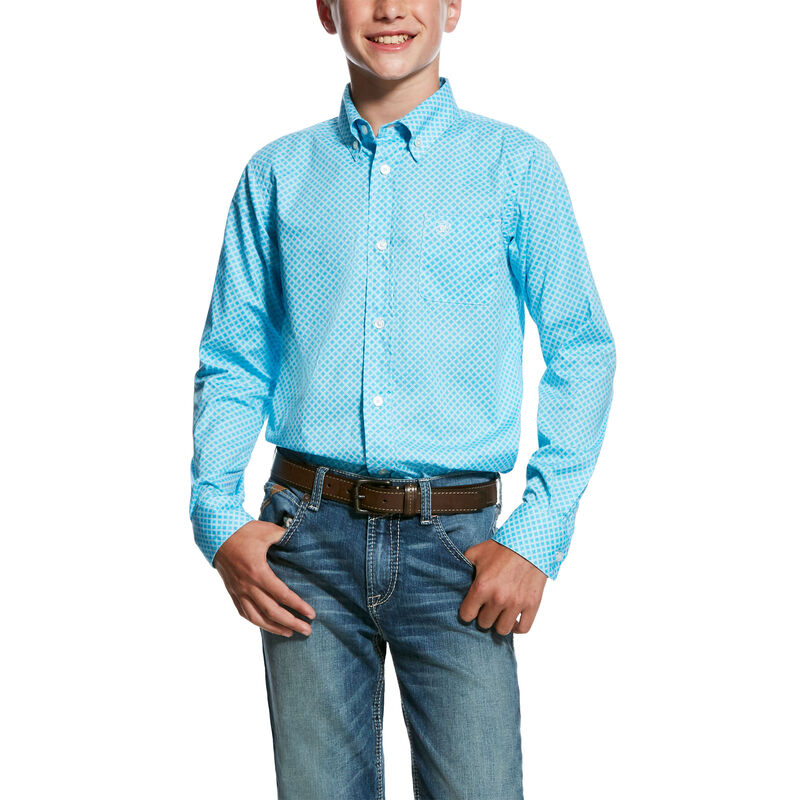 Ariat Boys Molson Long Sleeve Stretch Print Shirt