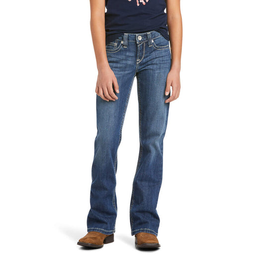 Ariat Girls R.E.A.L. Stretch Stella Boot Cut Jean (Chill Blue) - CLEARANCE