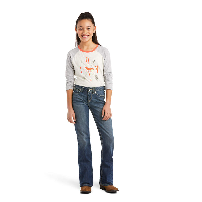 Ariat Girl's R.E.A.L Janet Bootcut Jean (Chill Blue) - CLEARANCE