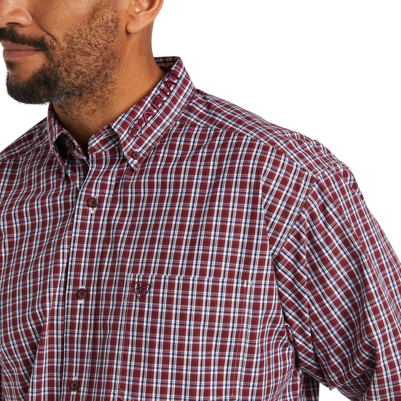 Ariat Men's pro Team Waylen Classic LS Shirt - Pomegranate