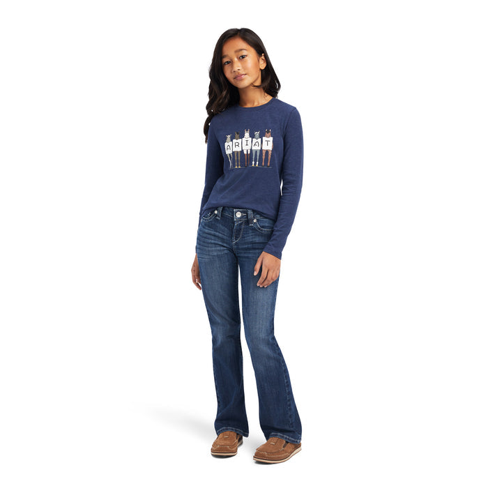 Ariat Kids Fan Club Tee (Navy Heather) - CLEARANCE