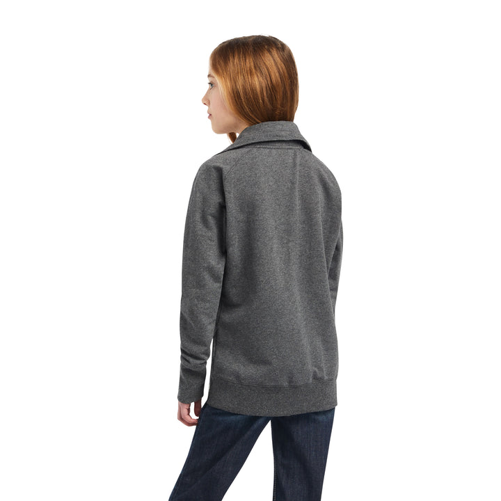 Ariat Kids Team Logo Full Zip Sweatshirt (Charcoal) - CLEARANCE