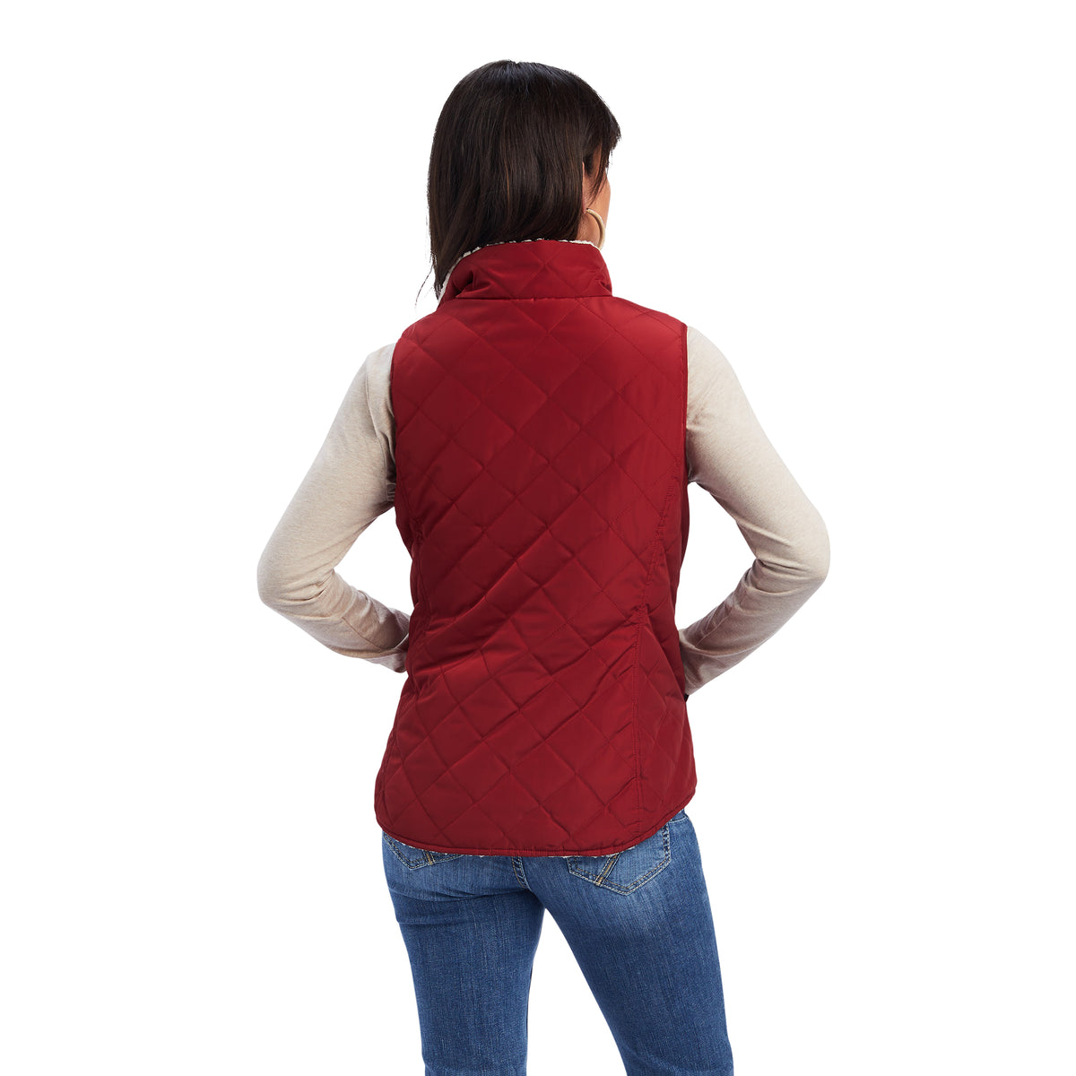 Ariat Women's REAL Reversible Dilon Insulated Vest - Rouge Red