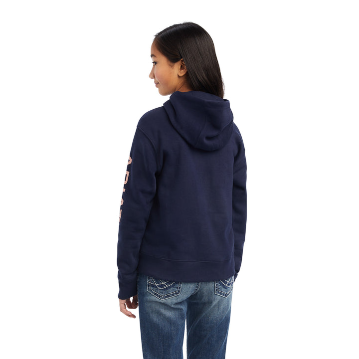 Ariat Kids REAL Arm Logo Hoodie (Navy Eclipse) - CLEARANCE