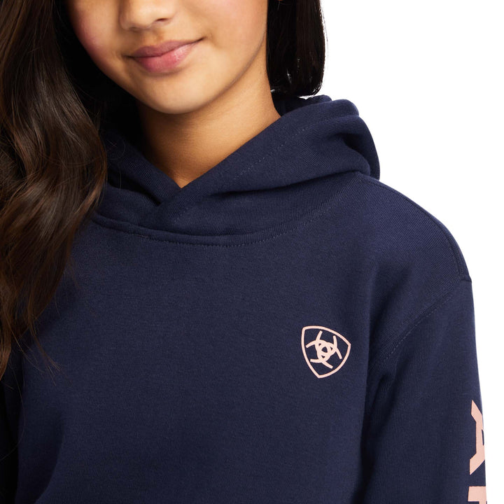 Ariat Kids REAL Arm Logo Hoodie (Navy Eclipse) - CLEARANCE