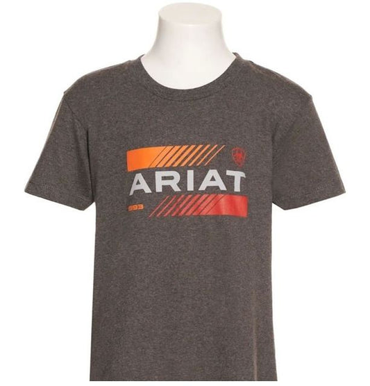 Ariat Boys Octane Stack Short Sleeve T-Shirt - Charcoal Heather