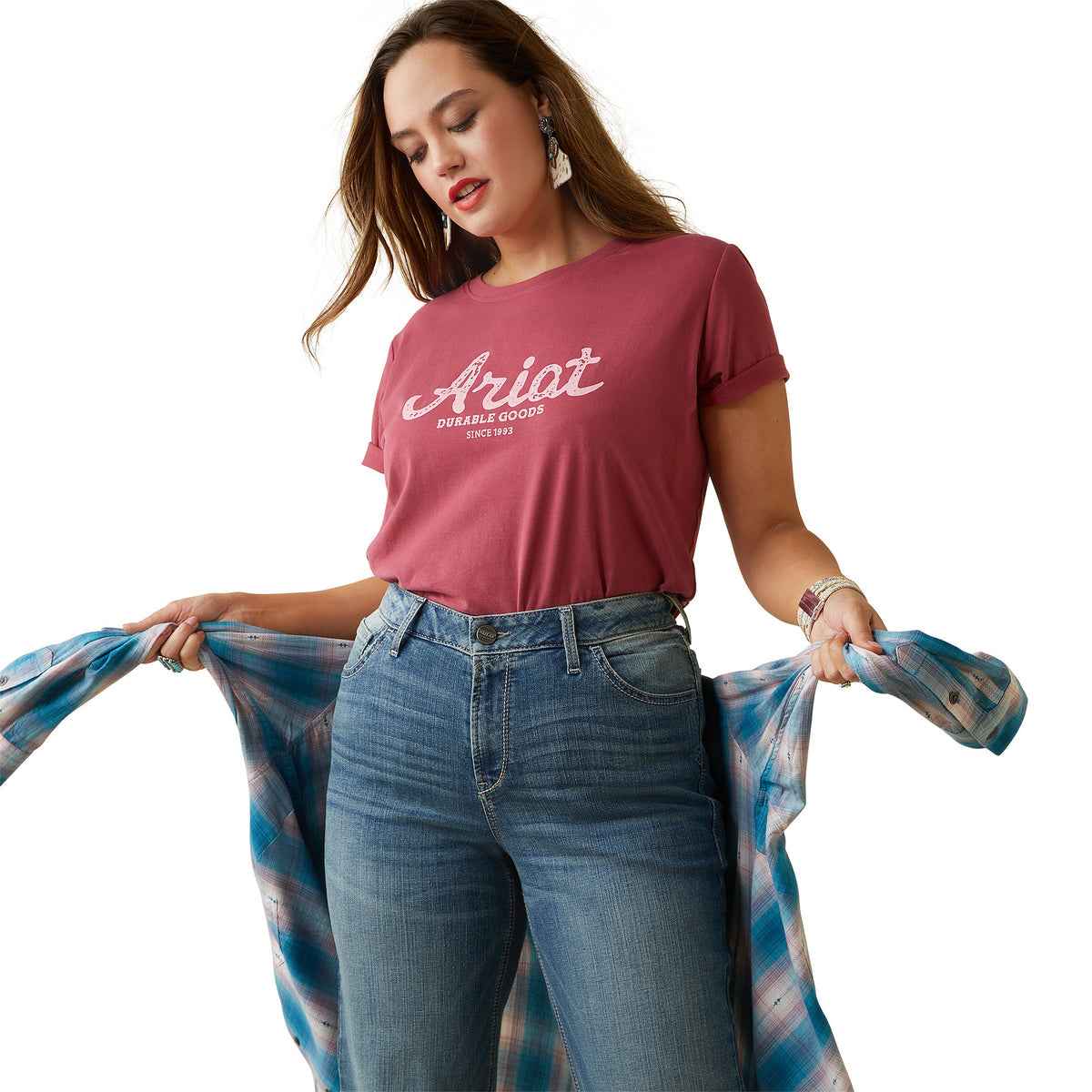 Ariat Women's Real Durable Goods S/S Tee - Earth Red