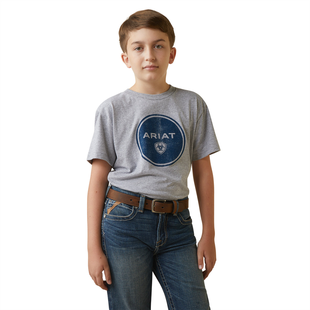 Ariat Boys Worn Around Short Sleeve T-Shirt - Athletic Heather