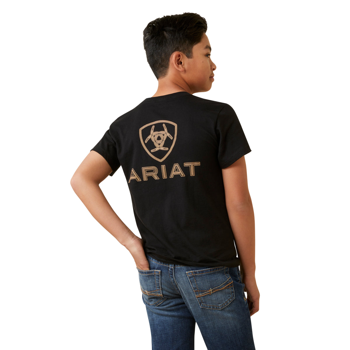 Ariat Boys Shield Stitch Short Sleeve T-Shirt - Black