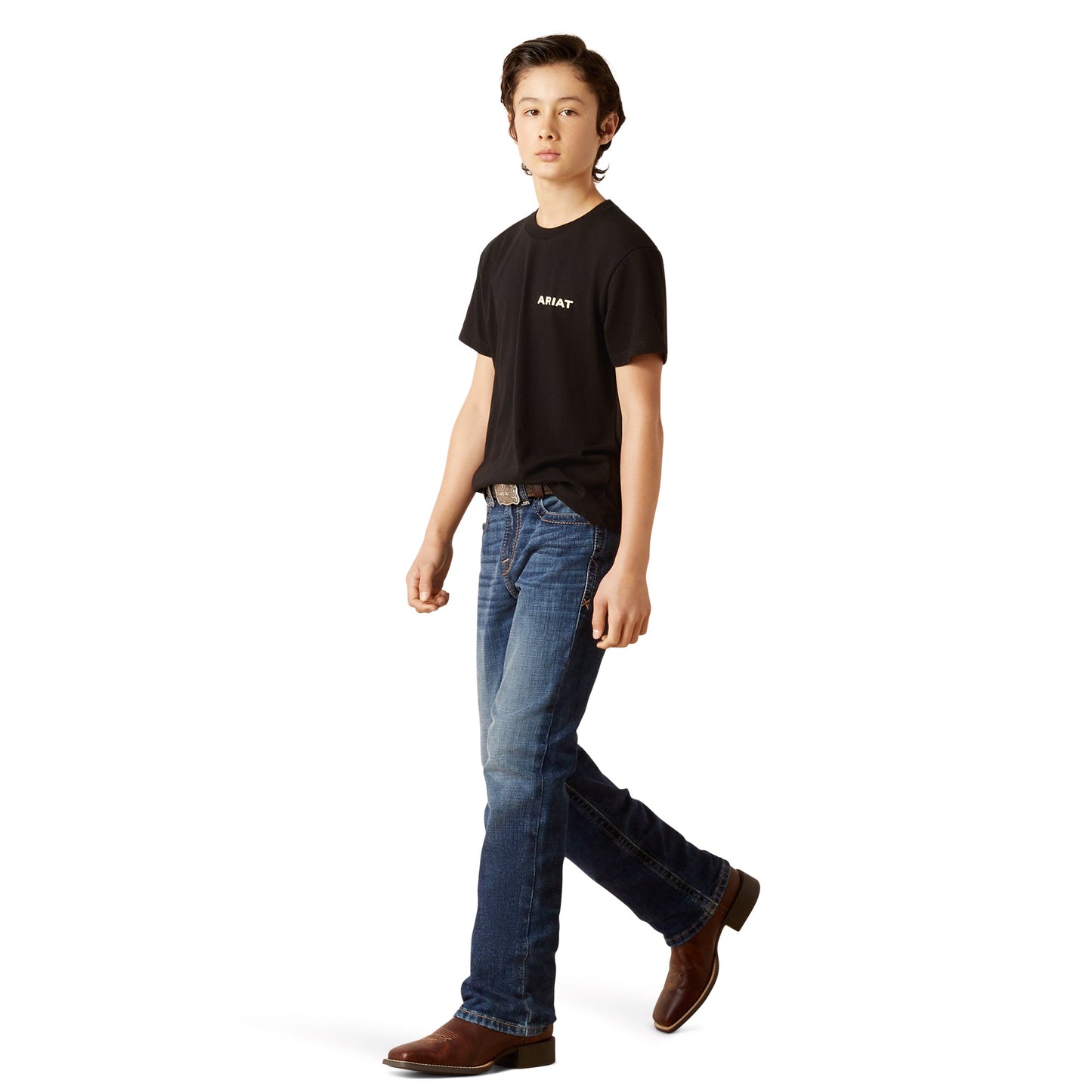 Ariat Boys Retro Stripe Short Sleeve T-Shirt - Black