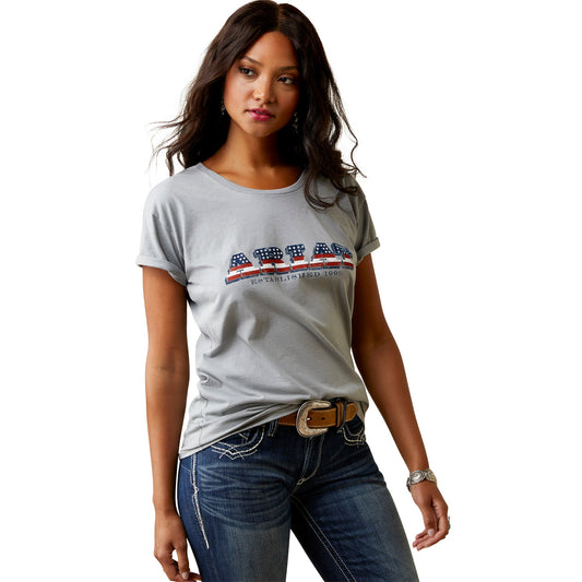 Ariat Womens Liberty SS Tee - Stone Heather