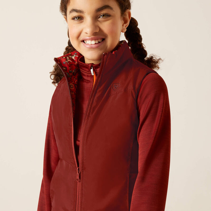 Ariat Youth Girls Bella Reversible Insulated Vest (Dala Horse/Arctic)