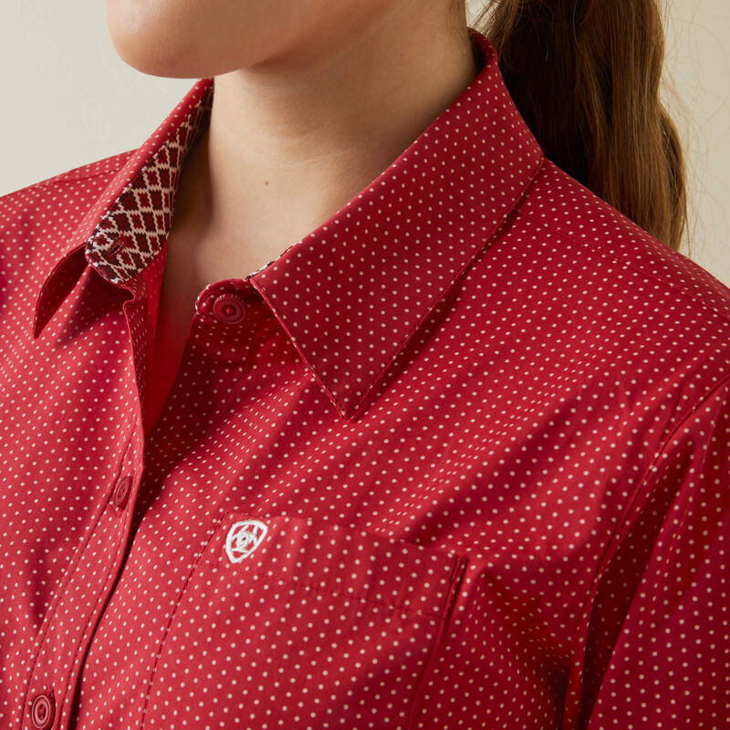 Ariat Women's Wrinkle Resistant Kirby Stretch L/S Shirt (Cardinal Dot)