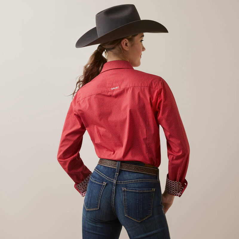 Ariat Women's Wrinkle Resistant Kirby Stretch L/S Shirt (Cardinal Dot)