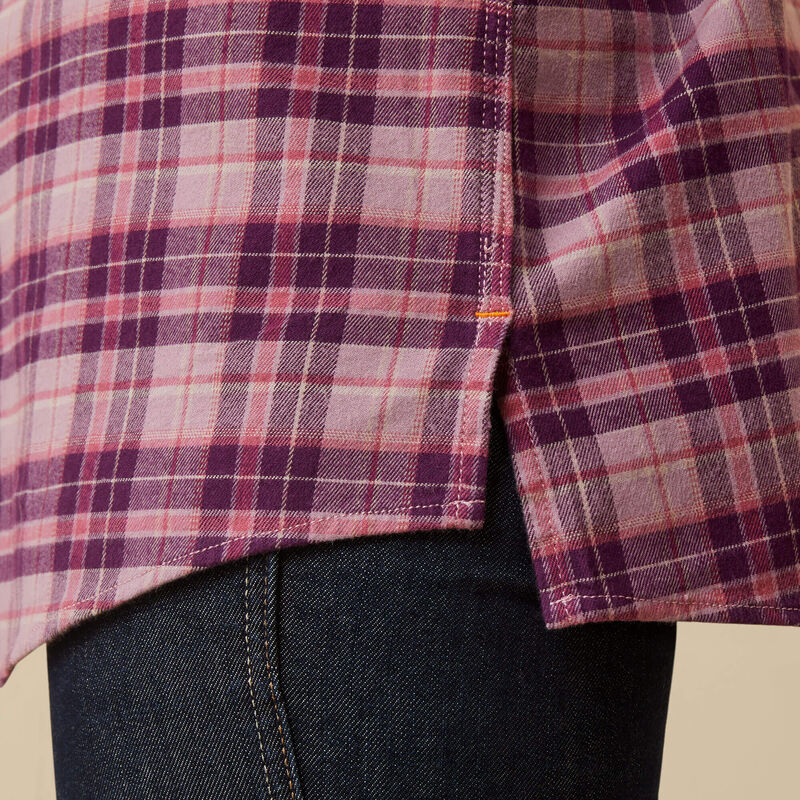 Ariat Women's Rebar Flannel DuraStretch Work Shirt (Purple Plaid)