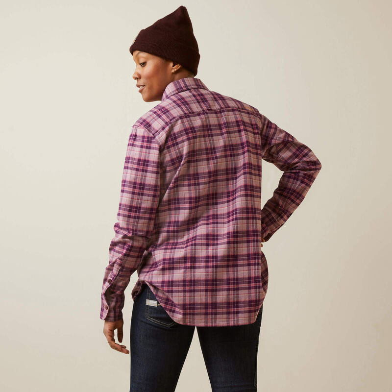 Ariat Women's Rebar Flannel DuraStretch Work Shirt (Purple Plaid)