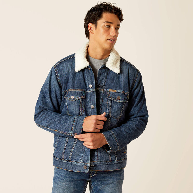 Ariat Men's Sherpa Lined Trucker Jacket (Blue Rock)