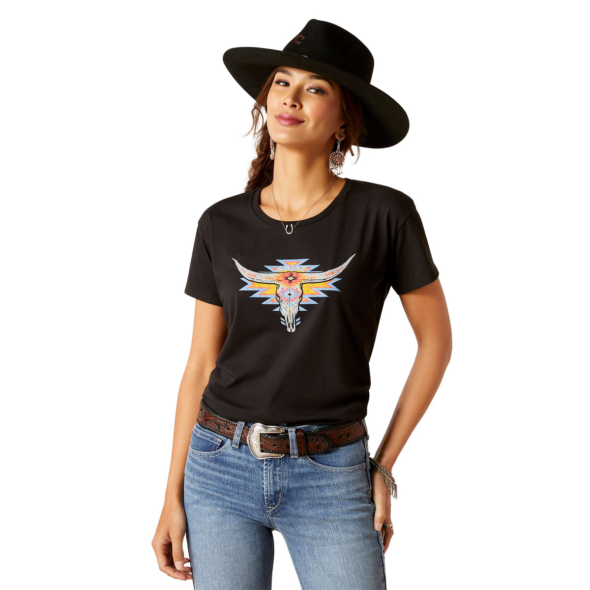 Ariat Women's Geo Skull S/S Tee - FINAL SALE NO EXCHANGE OR REFUND