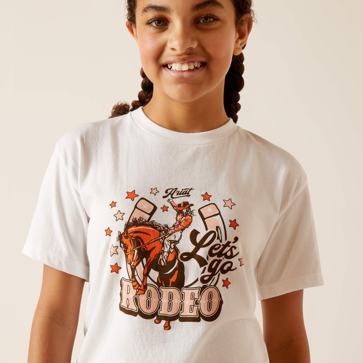 Ariat Girls Let's Rodeo S/S T-Shirt (White)