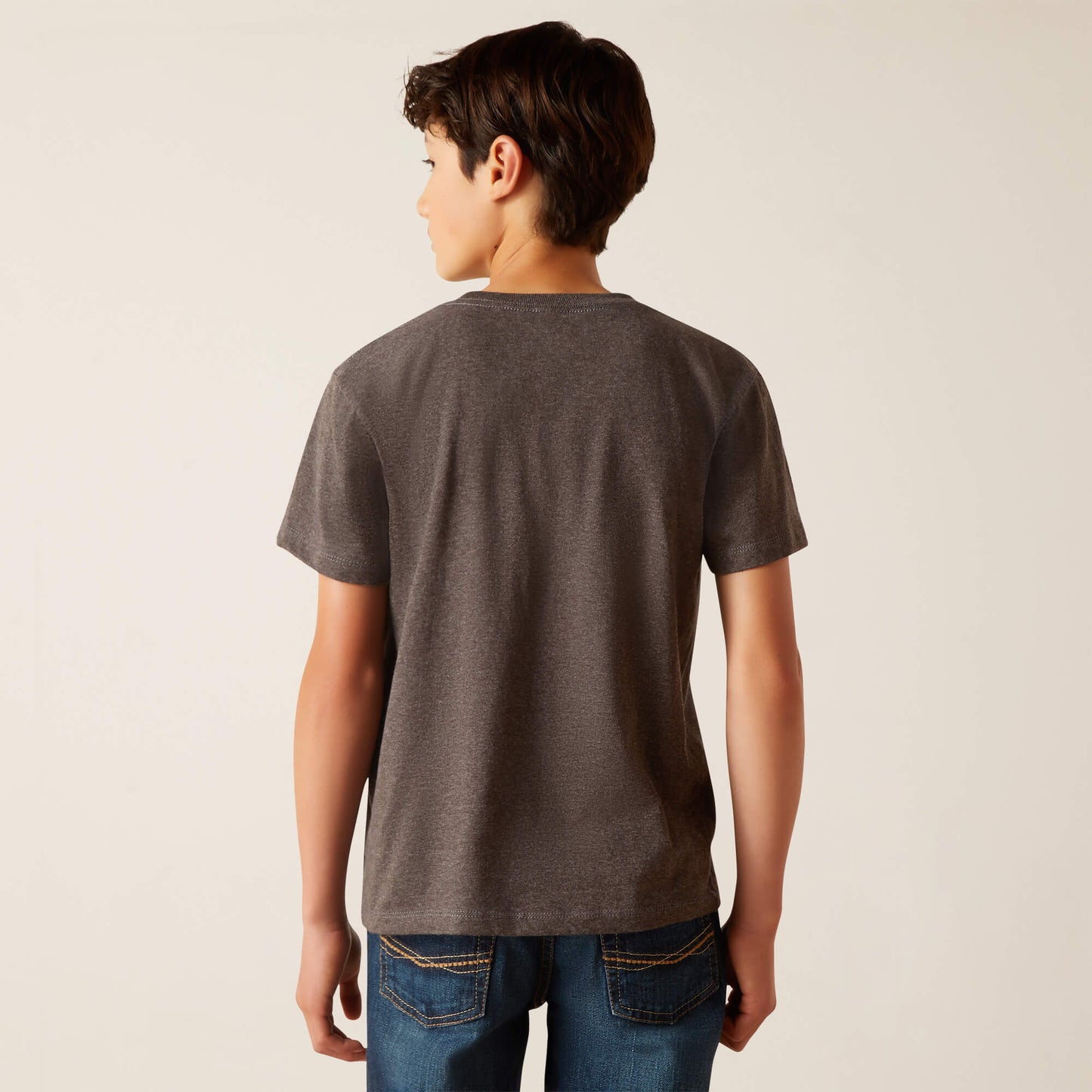 Ariat Boys License Plate Cowboy S/S T-Shirt (Charcoal Heather)