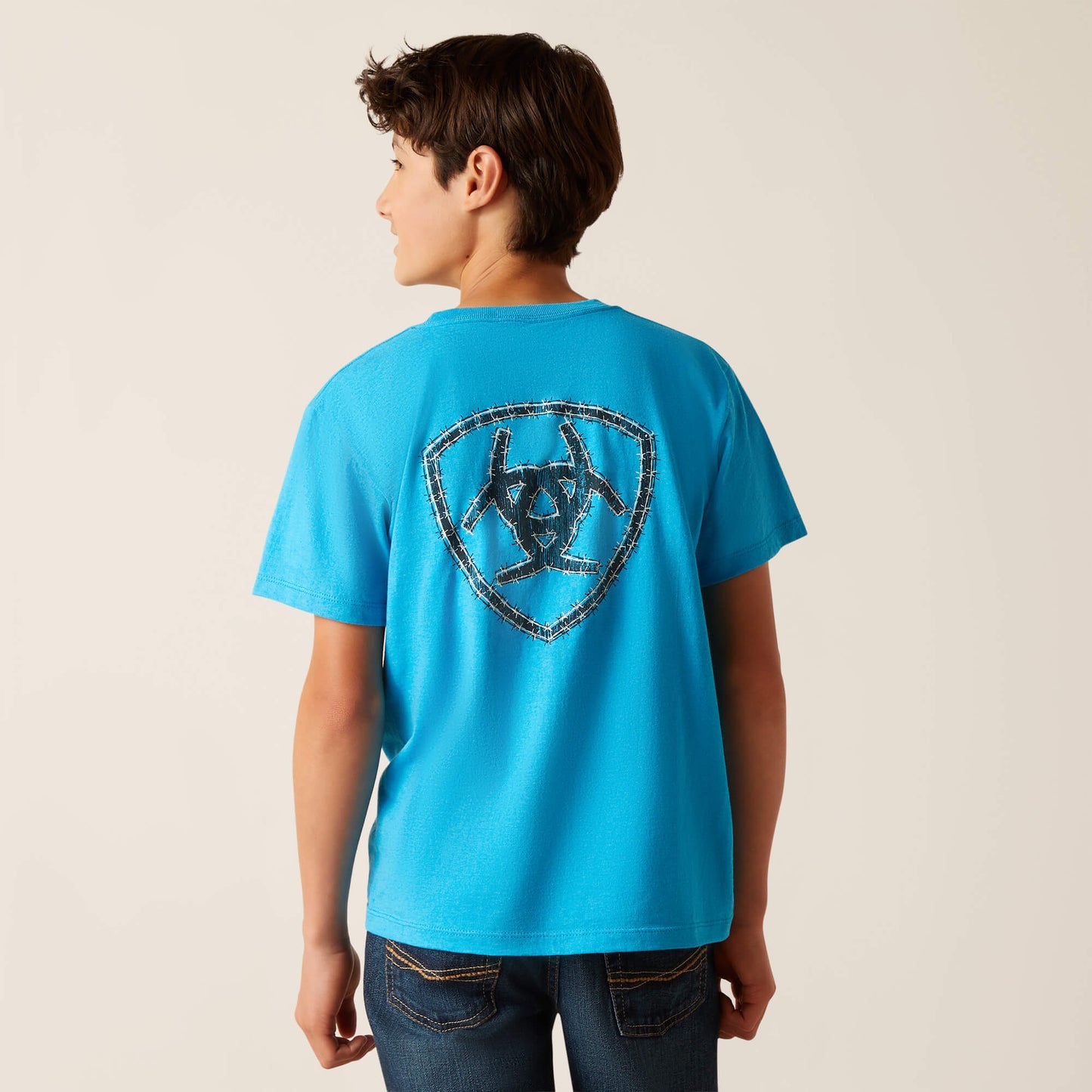 Ariat Boys Western Wire S/S T-Shirt (Turquoise Heather)