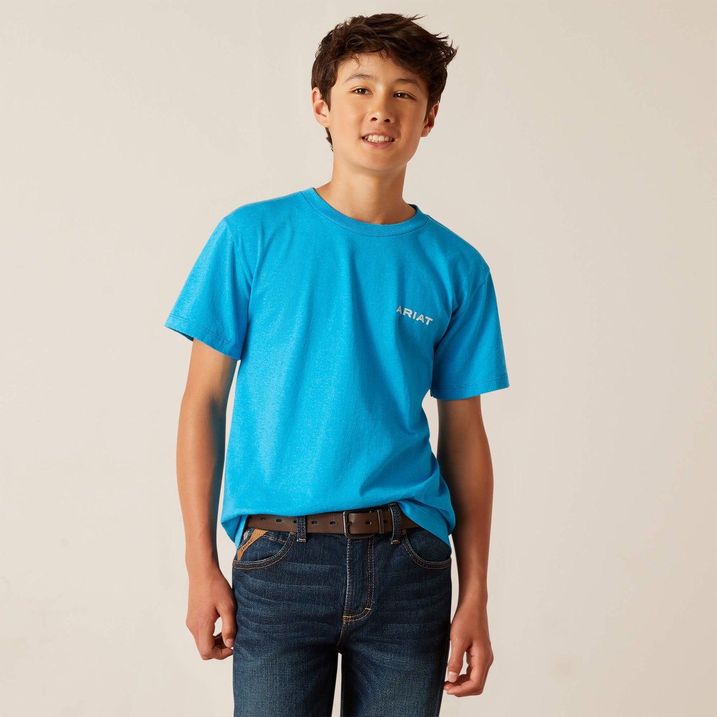 Ariat Boys Western Wire S/S T-Shirt (Turquoise Heather)