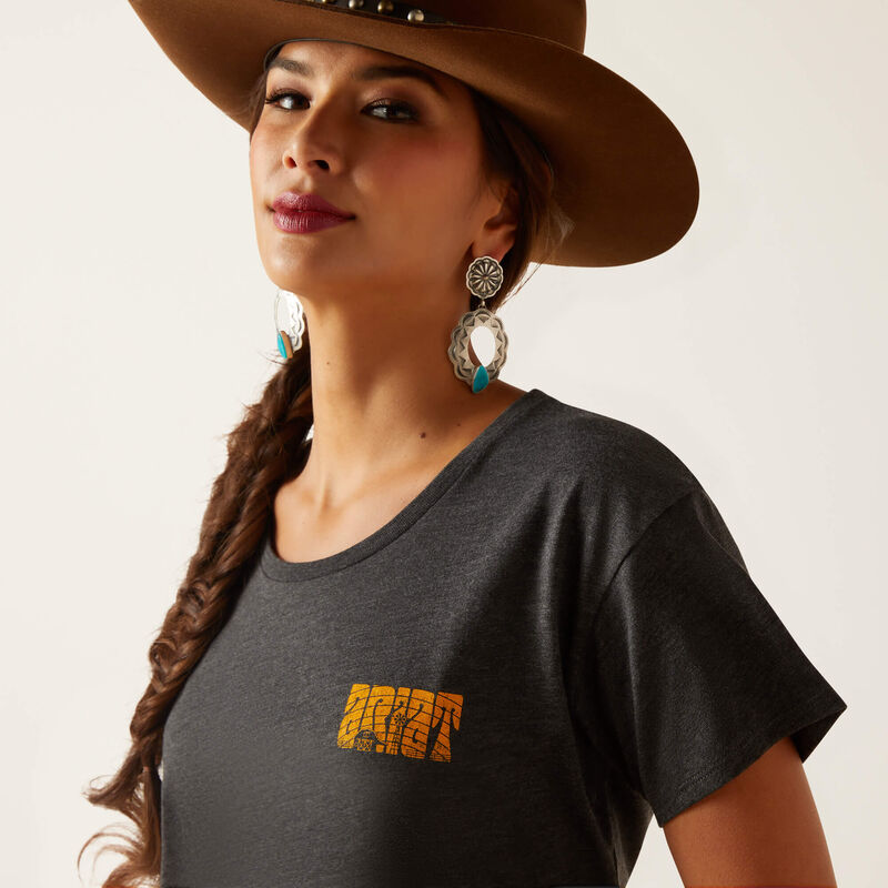 Ariat Women's Groovy Sunset T-Shirt (Charcoal Heather)