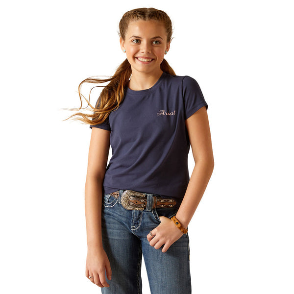 Ariat Youth Pretty Shield Short Sleeve T-Shirt - Navy Eclipse (10048555)