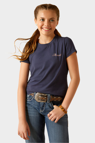 Ariat Youth Pretty Shield Short Sleeve T-Shirt - Navy Eclipse (10048555)