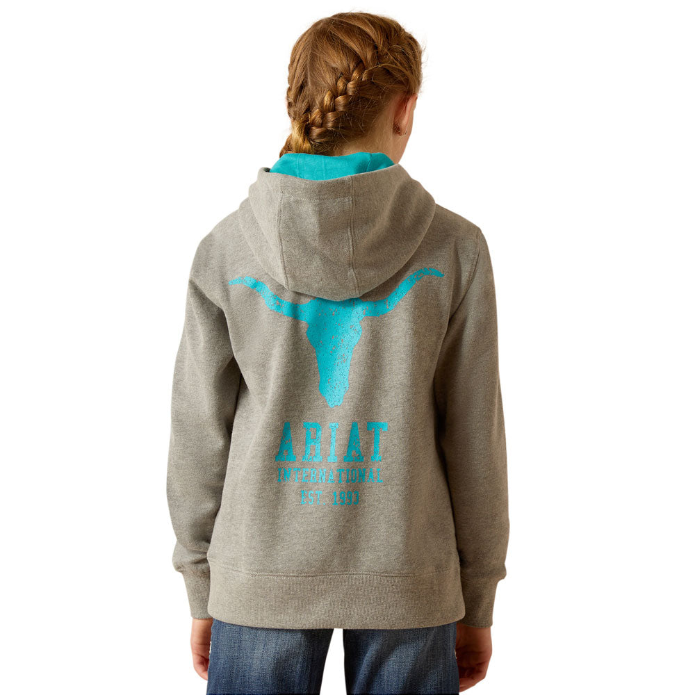 Ariat Girls' Equipment Hoodie - Heather Grey (10048586)