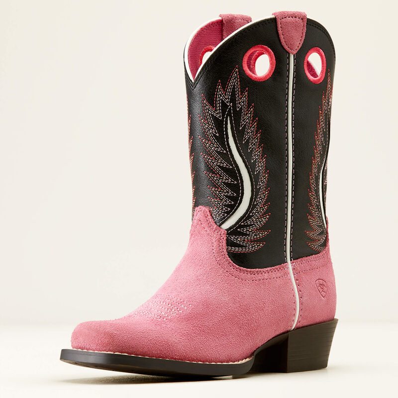 Ariat Kids Futurity Fort Worth Western Boot (Haute Pink Suede / Madison Avenue)