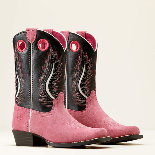 Ariat Kids Futurity Fort Worth Western Boot (Haute Pink Suede / Madison Avenue)