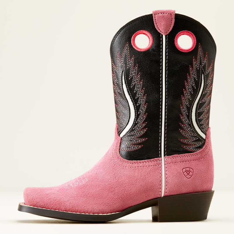 Ariat Kids Futurity Fort Worth Western Boot (Haute Pink Suede / Madison Avenue)