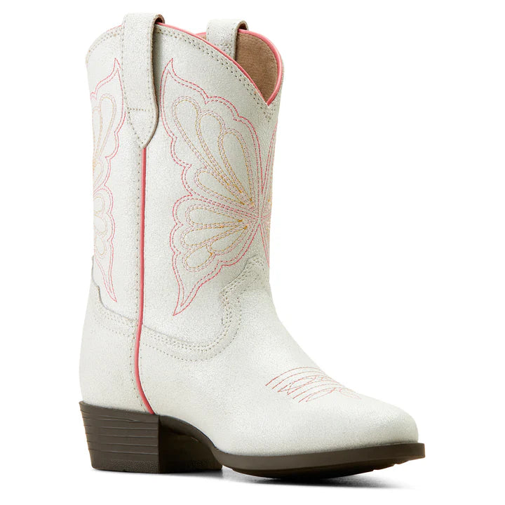 Ariat Girls Heritage Butterfly Boot (Distressed Ivory)