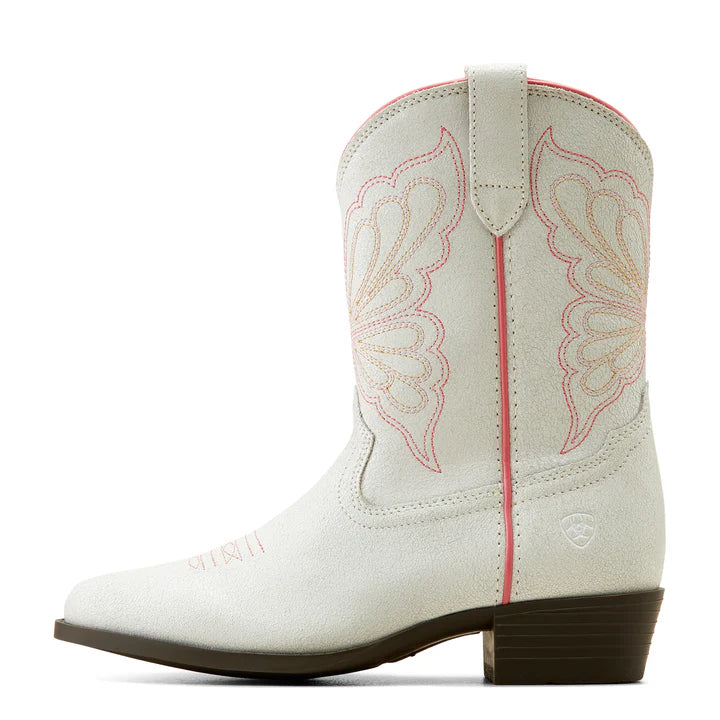 Ariat Girls Heritage Butterfly Boot (Distressed Ivory)