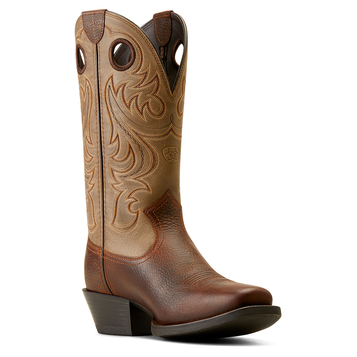 Ariat Men's Sport Square Toe (Brown Oiled Rowdy / Brown Bomber)