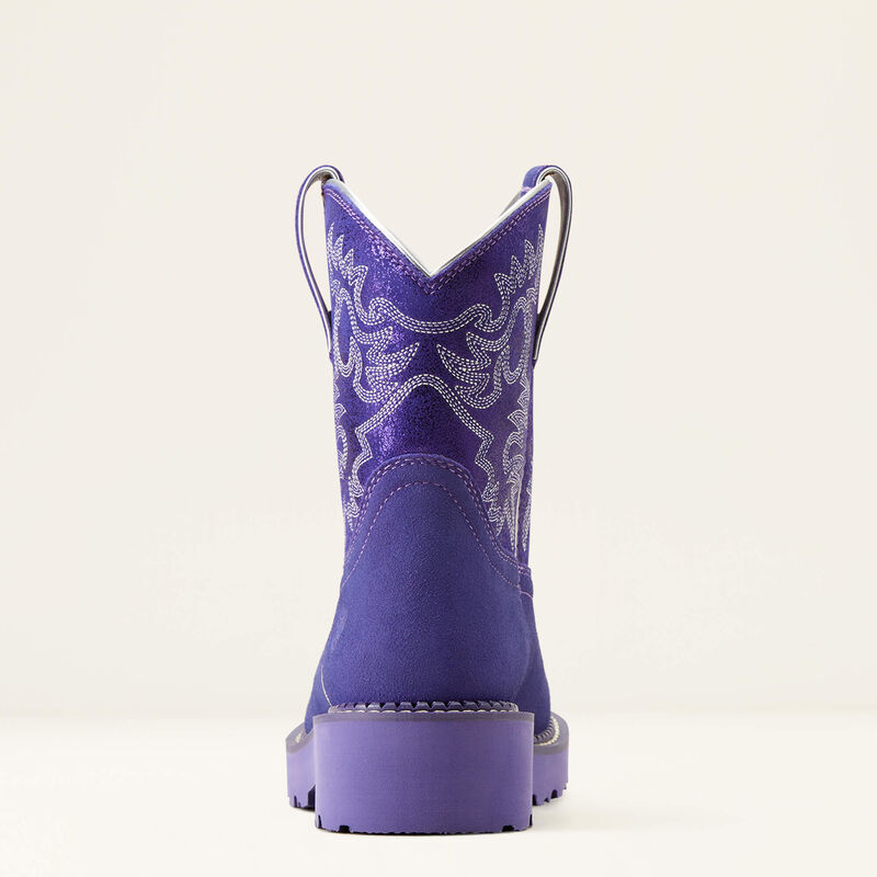 Ariat Women's Fatbaby Western Boot (Violet Suede/Purple Metallic)