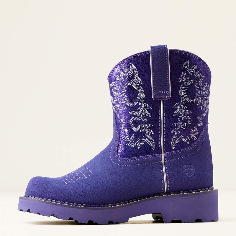 Ariat Women's Fatbaby Western Boot (Violet Suede/Purple Metallic)