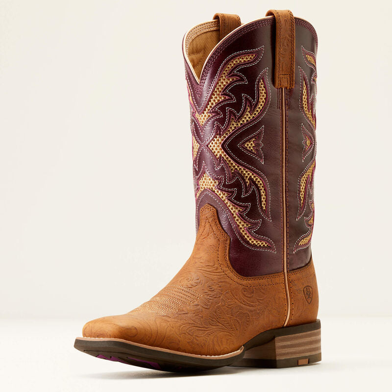 Ariat Women's San Angelo VenTEK 360 (Tooled Toasted Almond/Aged Merlot)