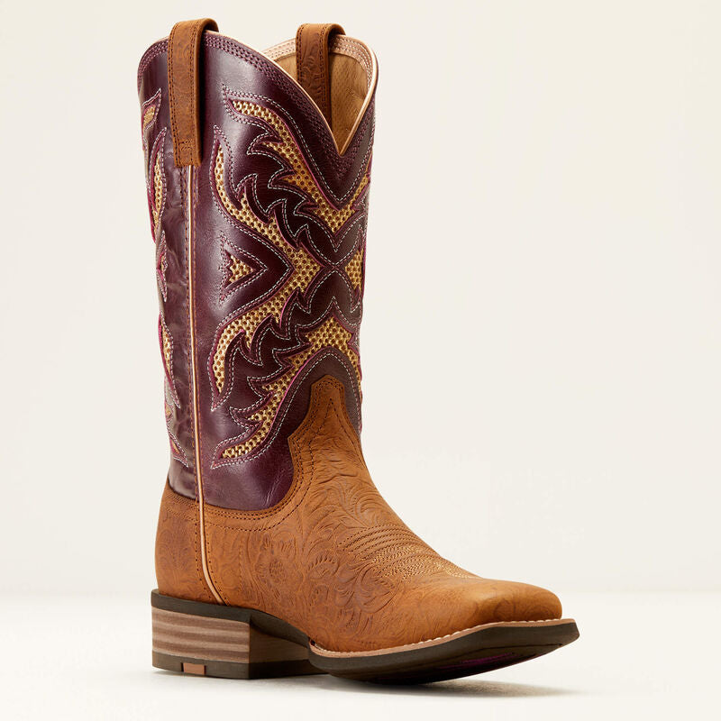 Ariat Women's San Angelo VenTEK 360 (Tooled Toasted Almond/Aged Merlot)