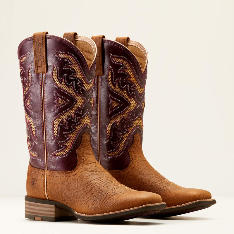 Ariat Women's San Angelo VenTEK 360 (Tooled Toasted Almond/Aged Merlot)