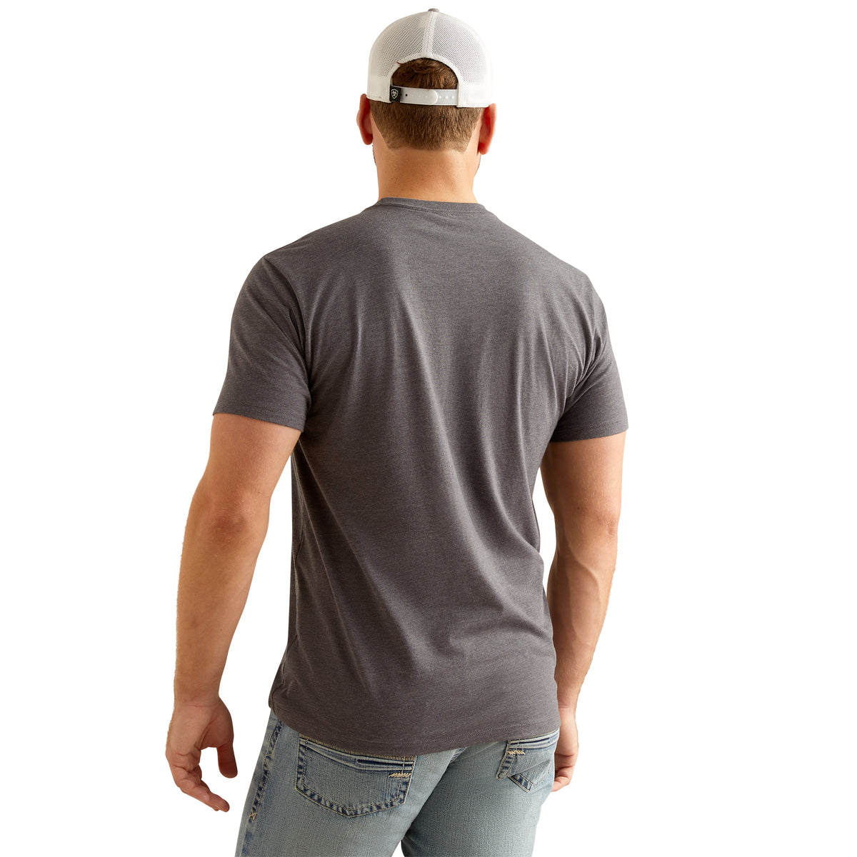 Ariat Men's SW Shape Logo S/S T-Shirt (Titanium Heather)